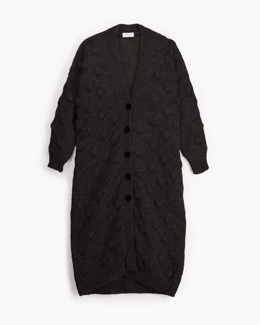 Scaglione COAT MAXY CARDIGAN OVER HAZELNUT STITCH BLACK 2025