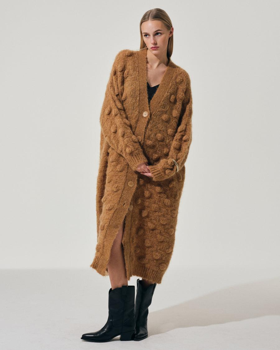 Scaglione COAT MAXY CARDIGAN OVER HAZELNUT STITCH CARAMEL Qualità