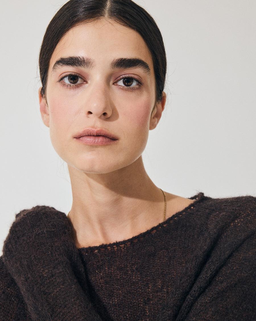 Scaglione BOAT NECK BOXY RAGLAN SEAMLESS EBANO Pezzi Unici