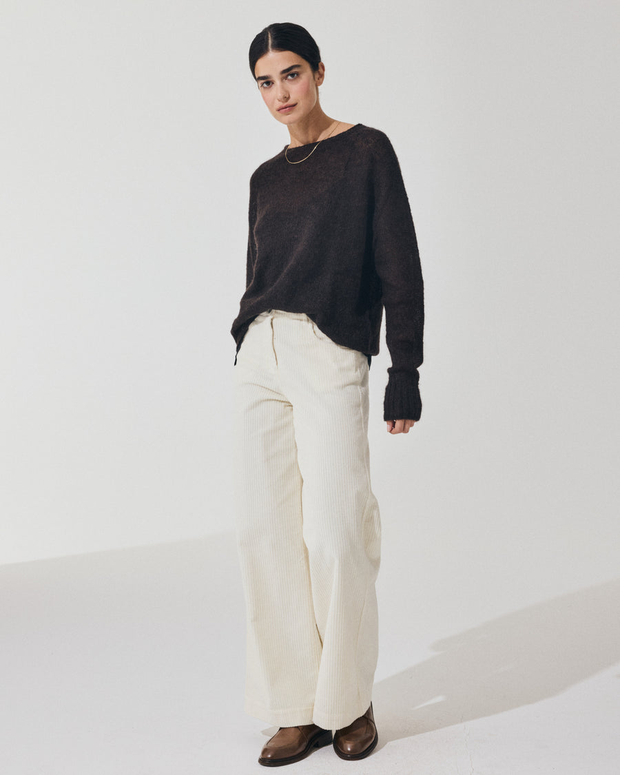 Scaglione BOAT NECK BOXY RAGLAN SEAMLESS EBANO Pezzi Unici
