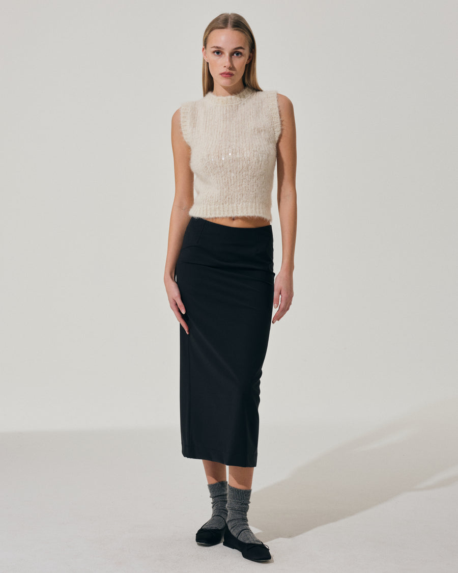 Scaglione GILET ROUND N. PAILLETTES MILK Negozi Online