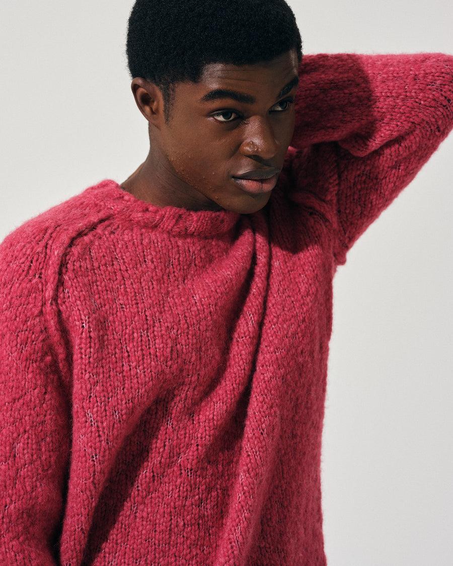 Scaglione ROUND NECK RAGLAN SOFT ALPACA DAHLIA