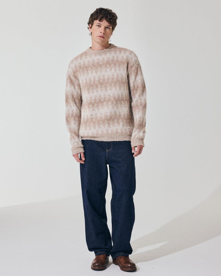 Scaglione ROUND NECK JQD WAVES BRUSHED BEIGE Fino Al -60%