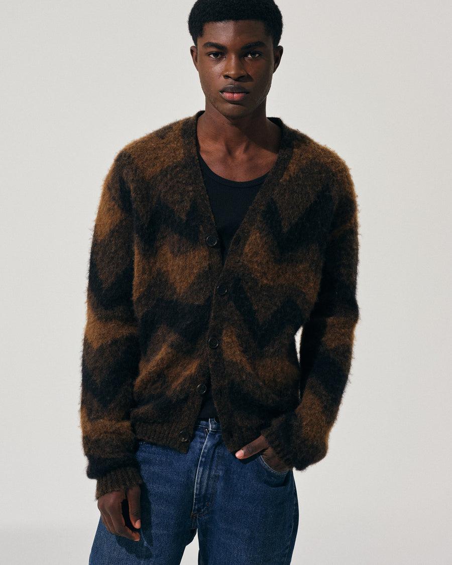 Scaglione CARDIGAN JQD ZIGZAGBRUSHED RUST Shopping Online