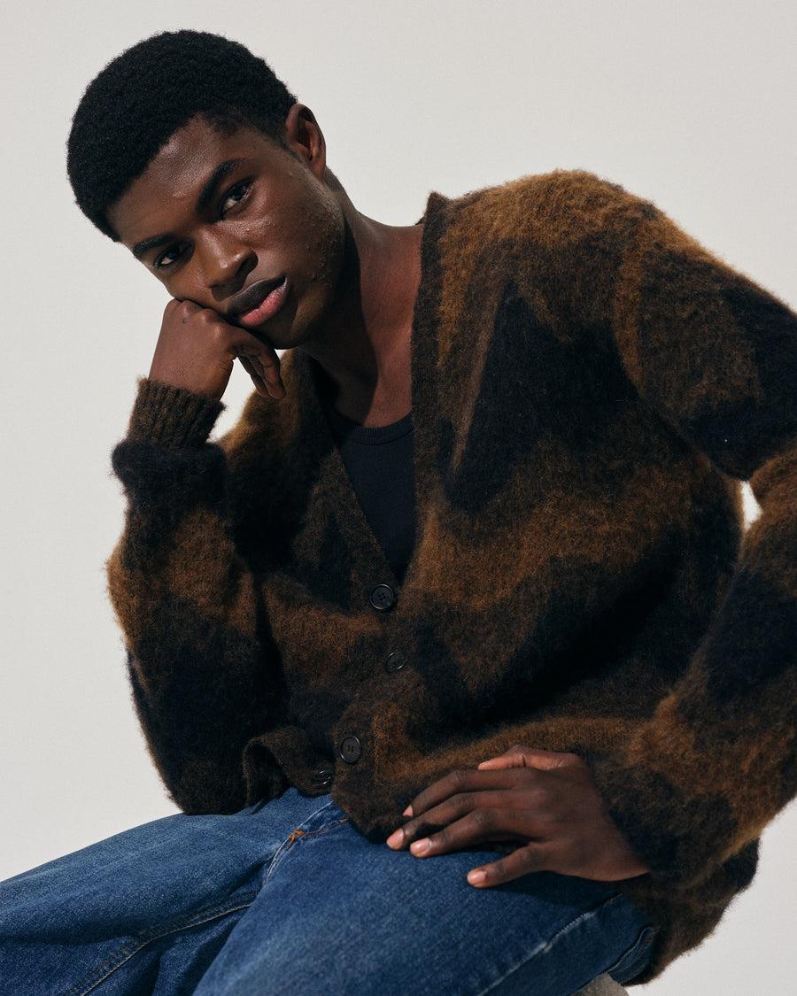 Scaglione CARDIGAN JQD ZIGZAGBRUSHED RUST Shopping Online