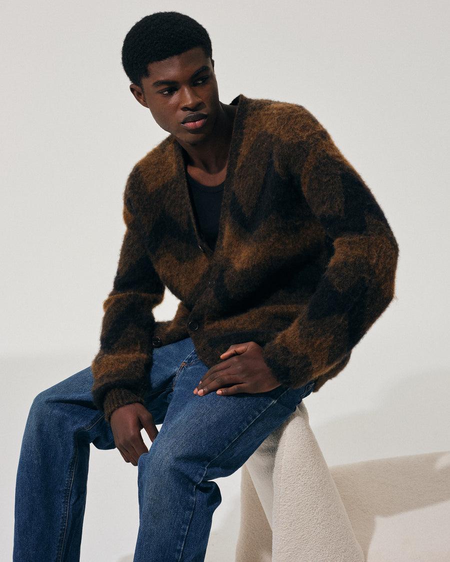 Scaglione CARDIGAN JQD ZIGZAGBRUSHED RUST Shopping Online