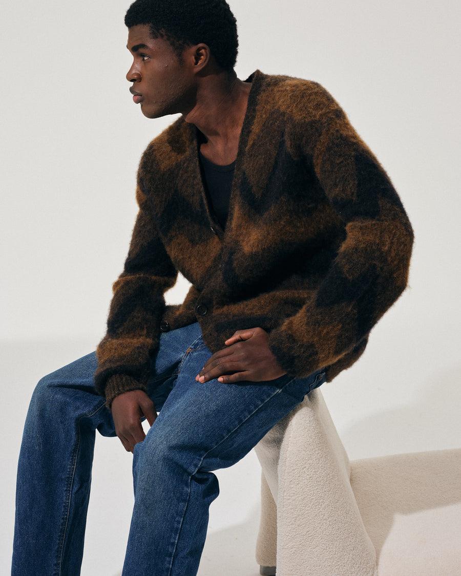 Scaglione CARDIGAN JQD ZIGZAGBRUSHED RUST Shopping Online