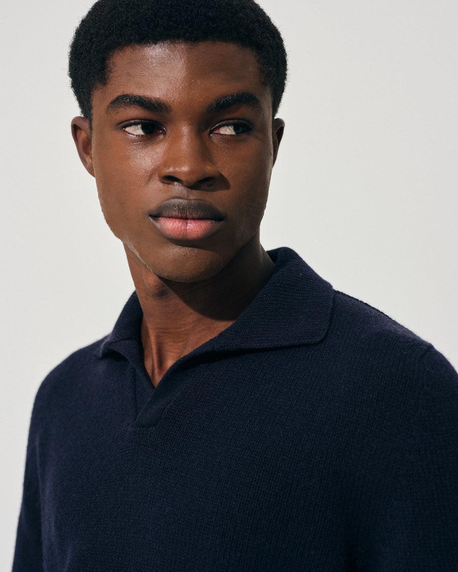 Scaglione OPEN POLO HYBRD CASHMERE NAVY Affare Del Giorno
