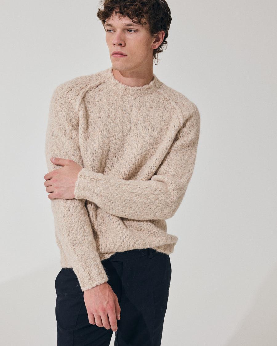 Scaglione ROUND NECK RAGLAN SOFT ALPACA SAND Convenienza
