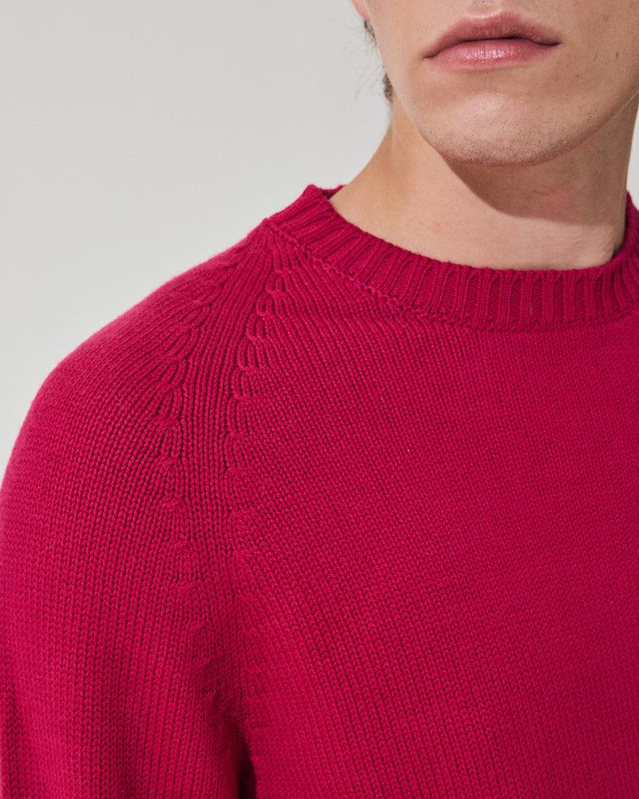 Scaglione ROUND NECK RAGLAN SOFT MERINO MAGENTA Sconto