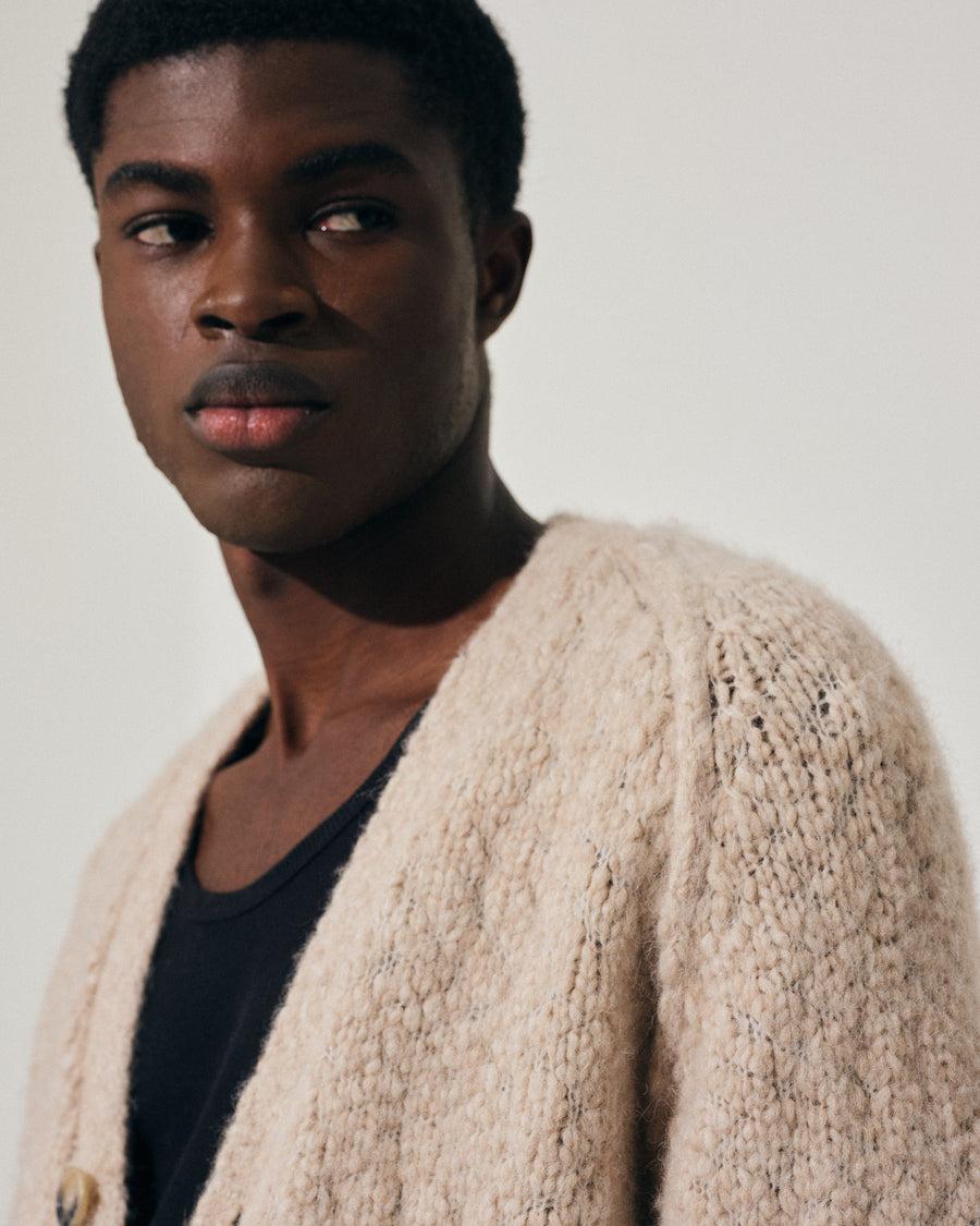 Scaglione CARDIGAN RAGLAN SOFT ALPACA SAND Economico