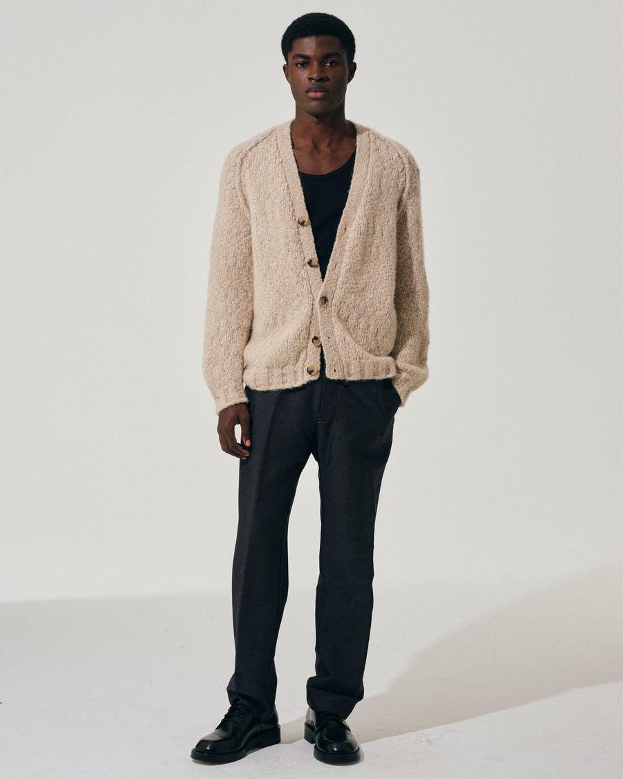 Scaglione CARDIGAN RAGLAN SOFT ALPACA SAND Economico
