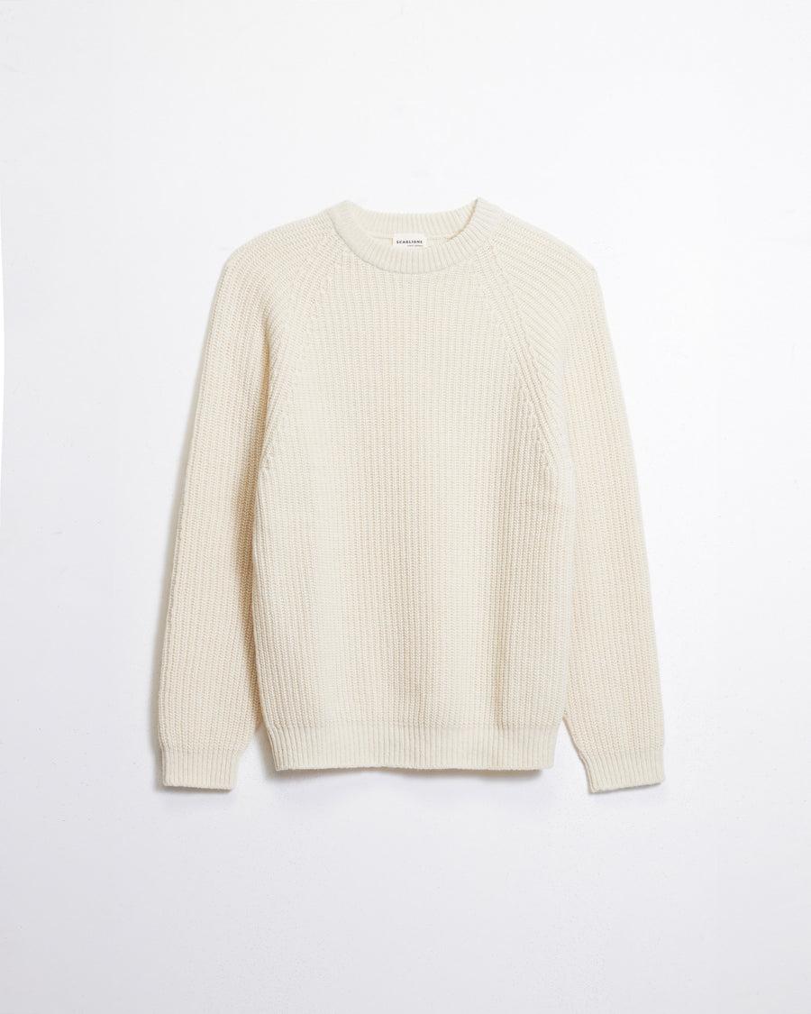 Scaglione ROUND NECK PANNOCCHIA RAGLAN HYBRD CASHMERE MILK Saldi