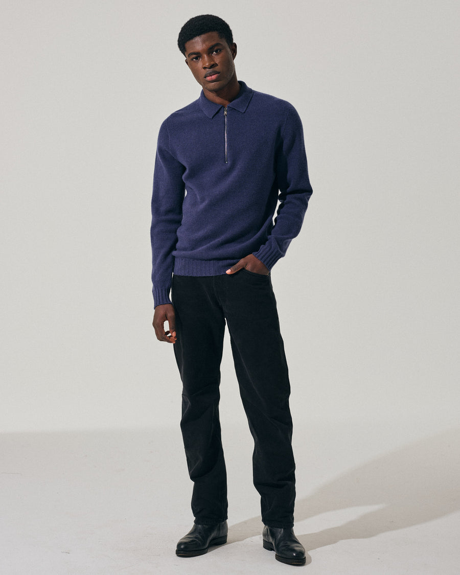 Scaglione POLO ZIP SEAMLESS MIXCASH DENIM Offerte