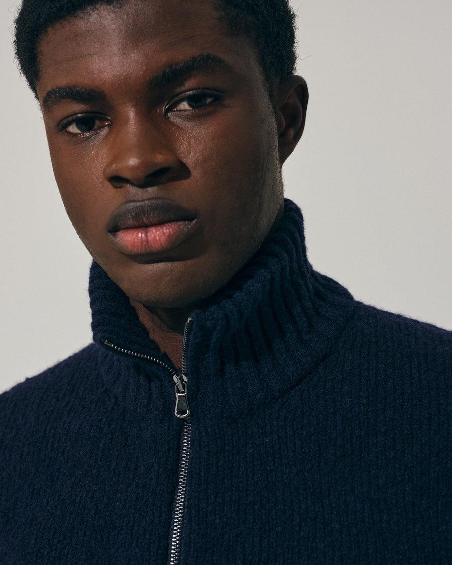 Scaglione ZIPPER PUFFED CASHMERE CASHMERE SEAMLESS NAVY Hotsell
