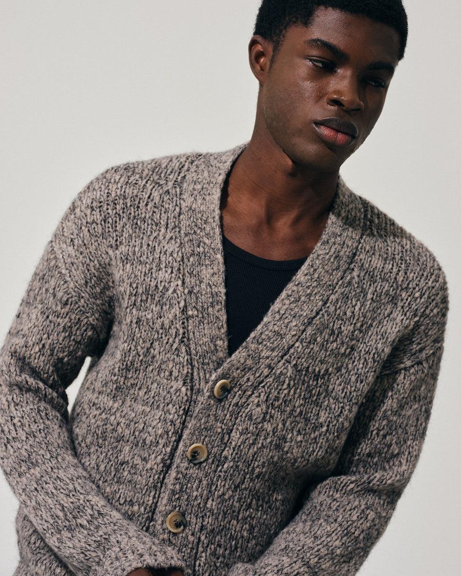 Scaglione CARDIGAN OVER MOULINE' TAUPE Vendita Calda