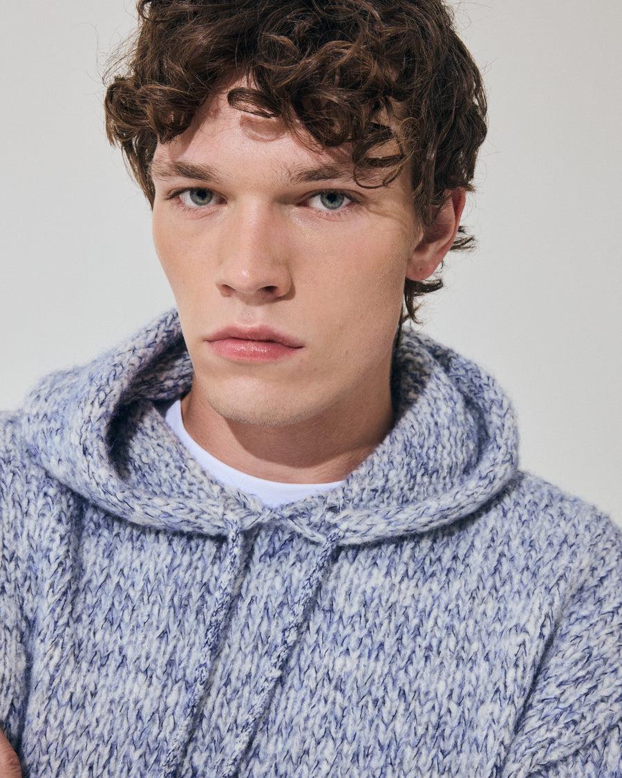 Scaglione HOODIE OVER MOULINE' NAVY Saldi Di Fabbrica