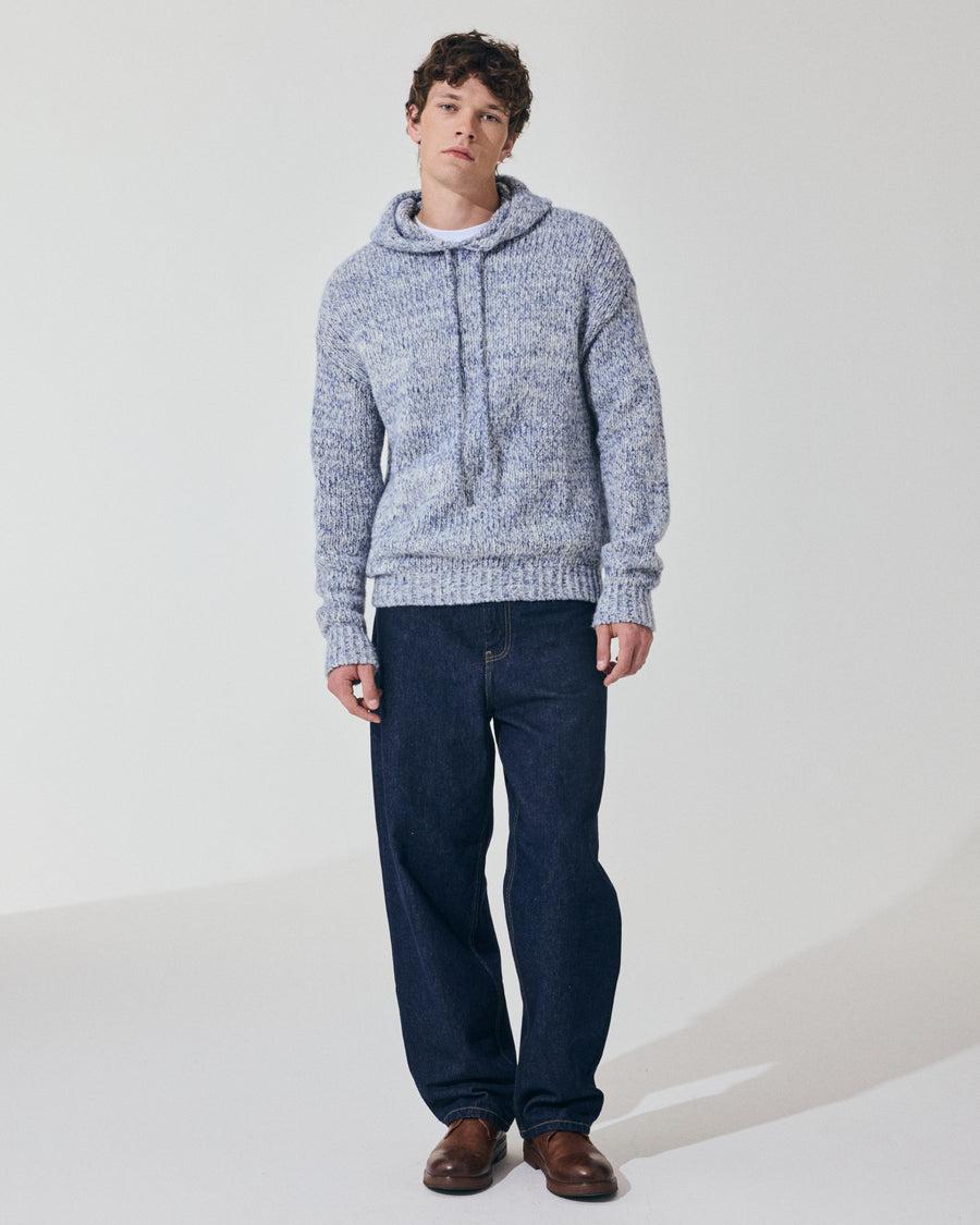 Scaglione HOODIE OVER MOULINE' NAVY Saldi Di Fabbrica