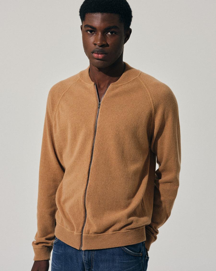 Scaglione BOMBER ZIP LEGGERO CARAMEL Vendite Flash