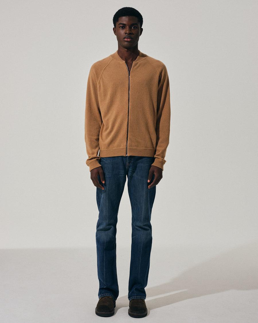 Scaglione BOMBER ZIP LEGGERO CARAMEL Vendite Flash