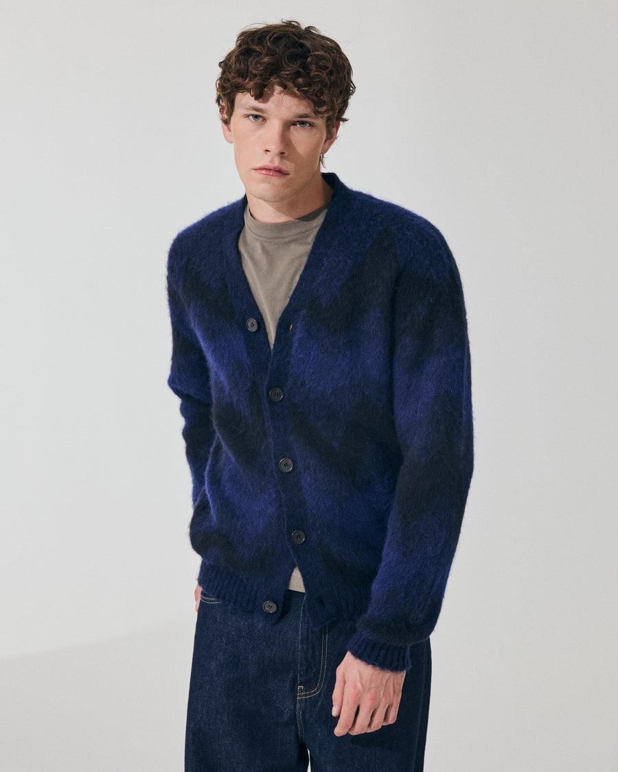 Scaglione CARDIGAN JQD ZIGZAGBRUSHED ROYAL Negozio
