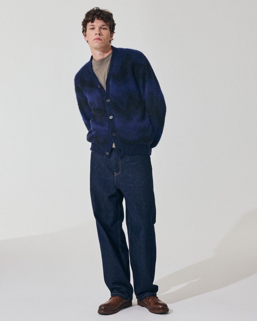 Scaglione CARDIGAN JQD ZIGZAGBRUSHED ROYAL Negozio