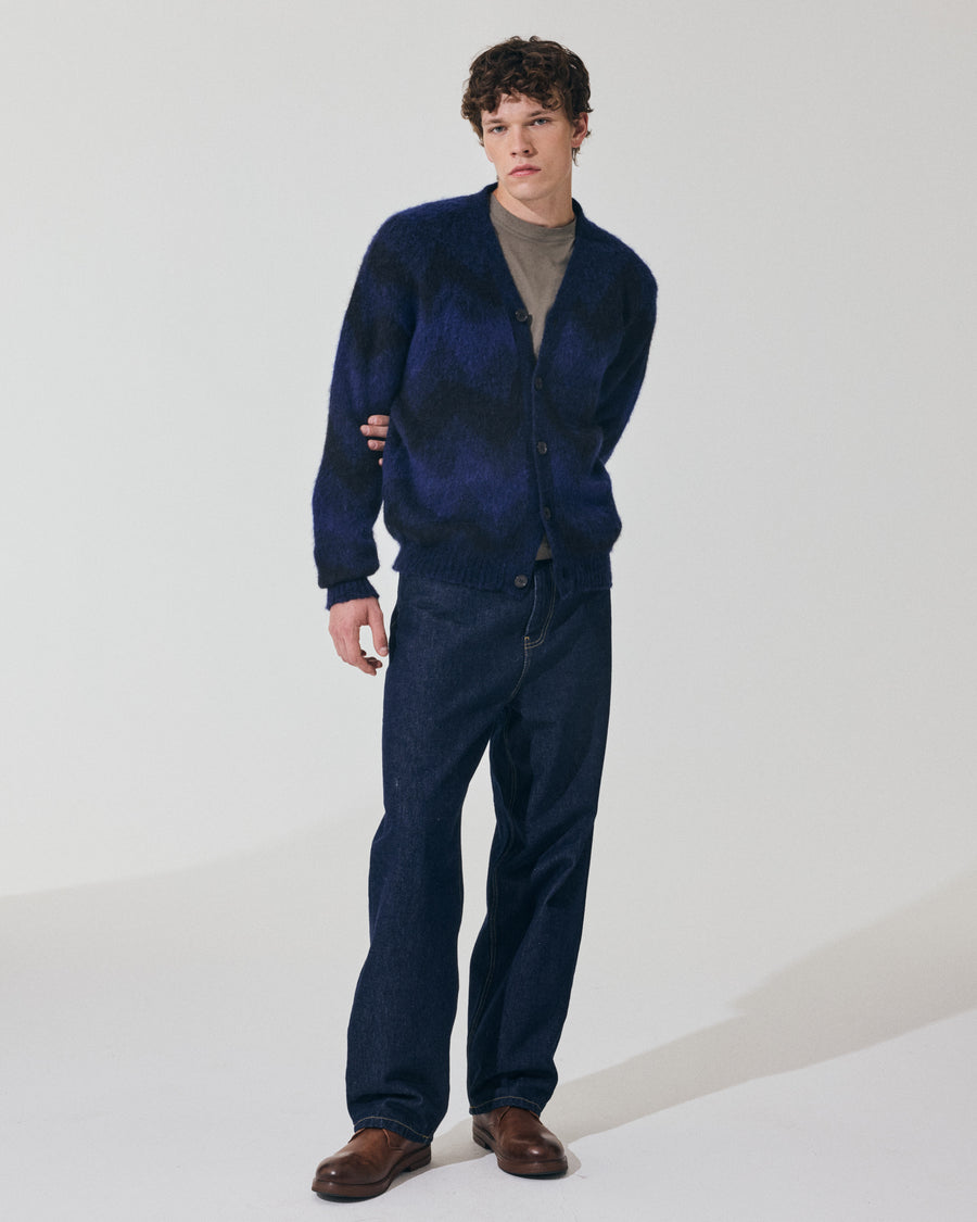 Scaglione CARDIGAN JQD ZIGZAGBRUSHED ROYAL Negozio