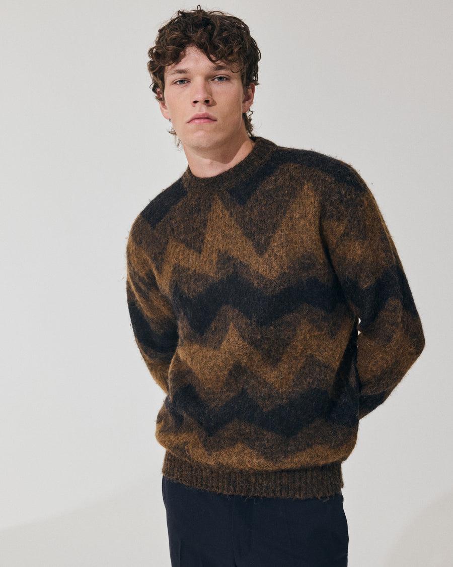Scaglione ROUND NECK JQD ZIGZAG BRUSHED RUST In Saldo