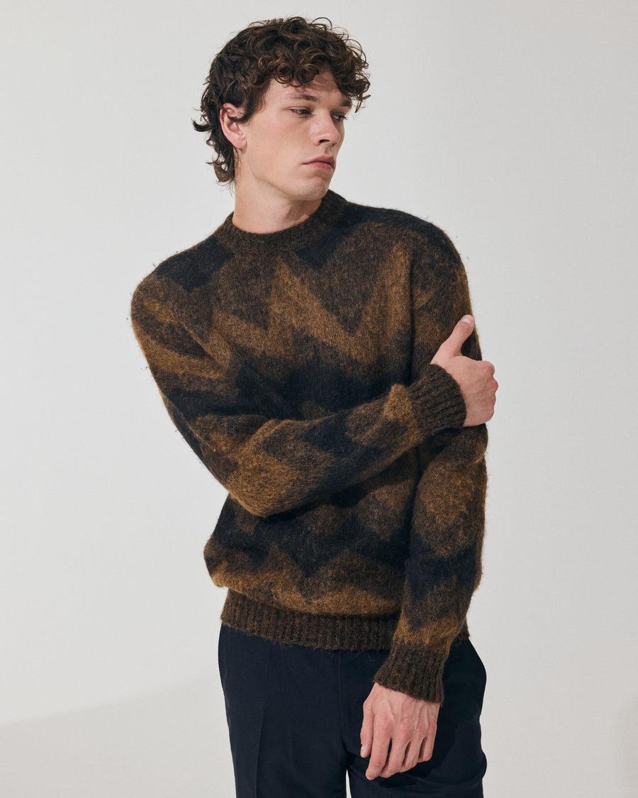 Scaglione ROUND NECK JQD ZIGZAG BRUSHED RUST In Saldo