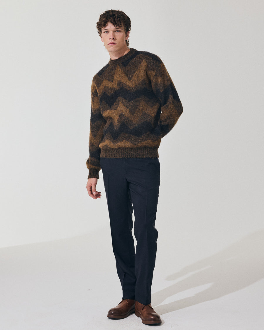 Scaglione ROUND NECK JQD ZIGZAG BRUSHED RUST In Saldo