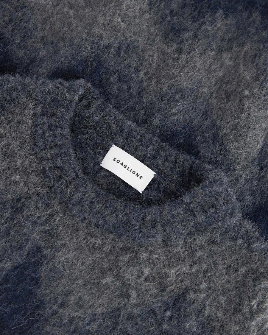 Scaglione ROUND NECK JQD ZIGZAG BRUSHED GREY Moda