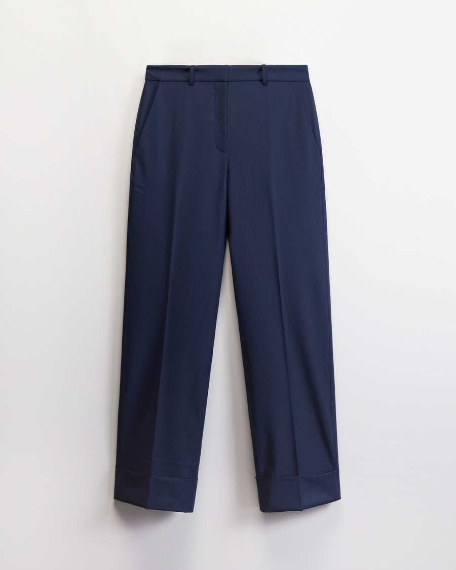 Scaglione PANTS PIEGA CENTALE MERINO NAVY Sconto