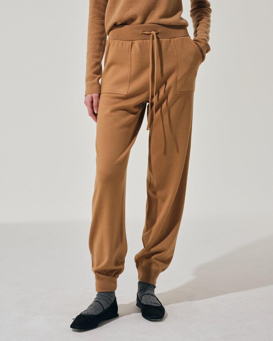 Scaglione PANTS FELPA MERINO CAMEL In Vendita