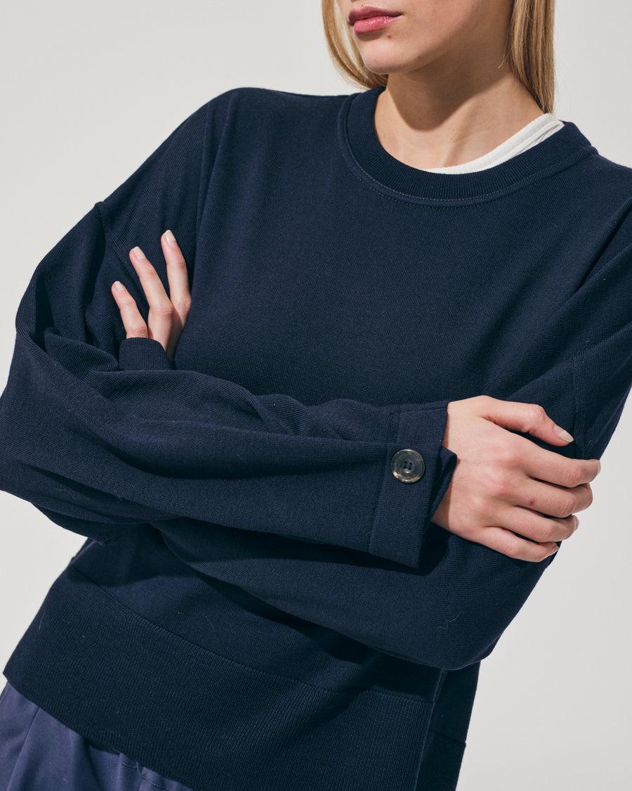 Scaglione ROUND NECK SWEATSHIRT NAVY Offerte