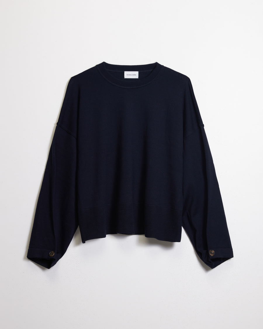Scaglione ROUND NECK SWEATSHIRT NAVY Offerte