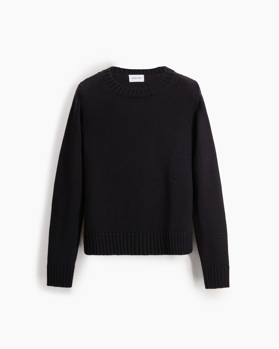 Scaglione ROUND NECK MERINO SOFT BLACK Vendite Flash