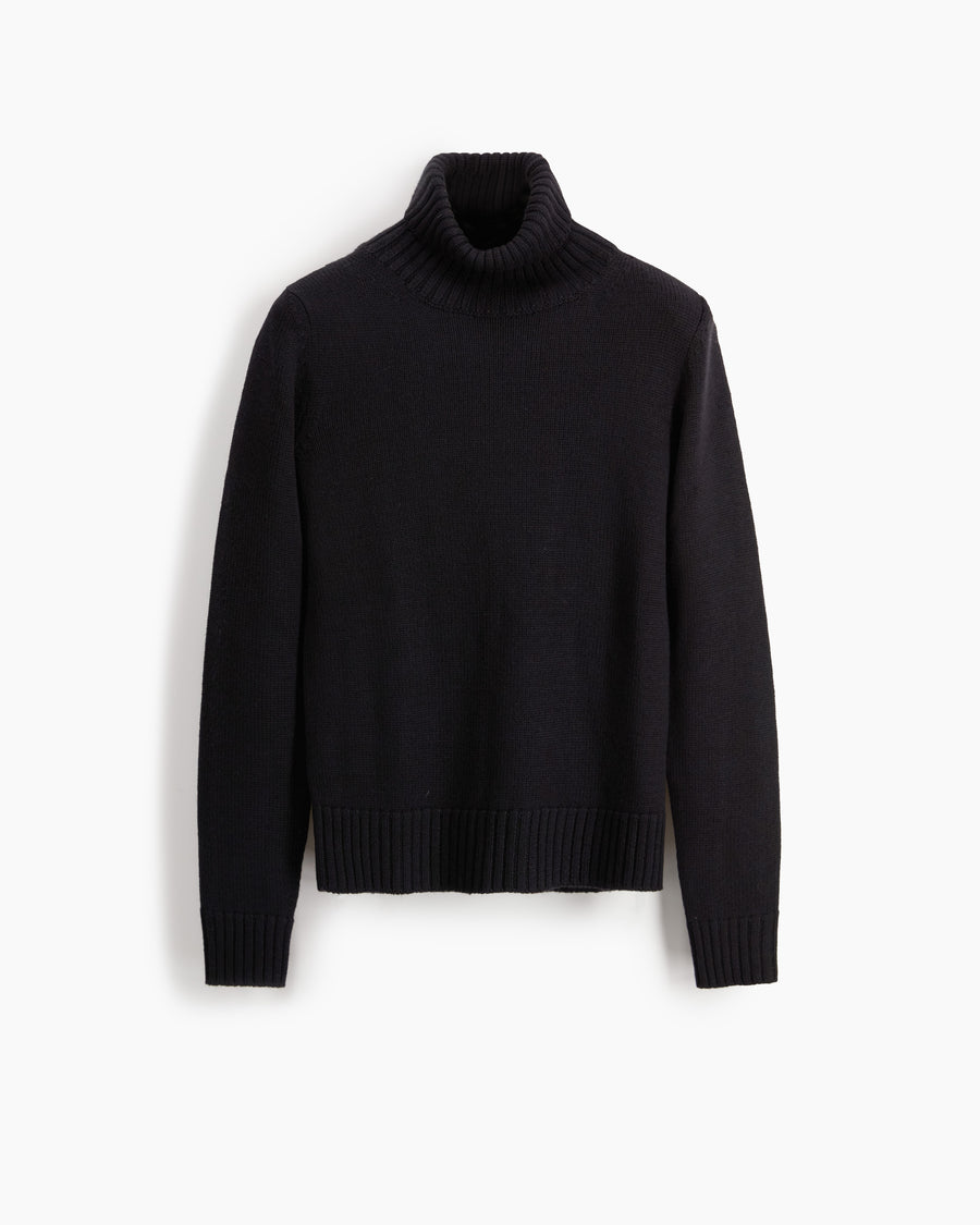 Scaglione TURTLE NECK MERINO SOFT BLACK Moda