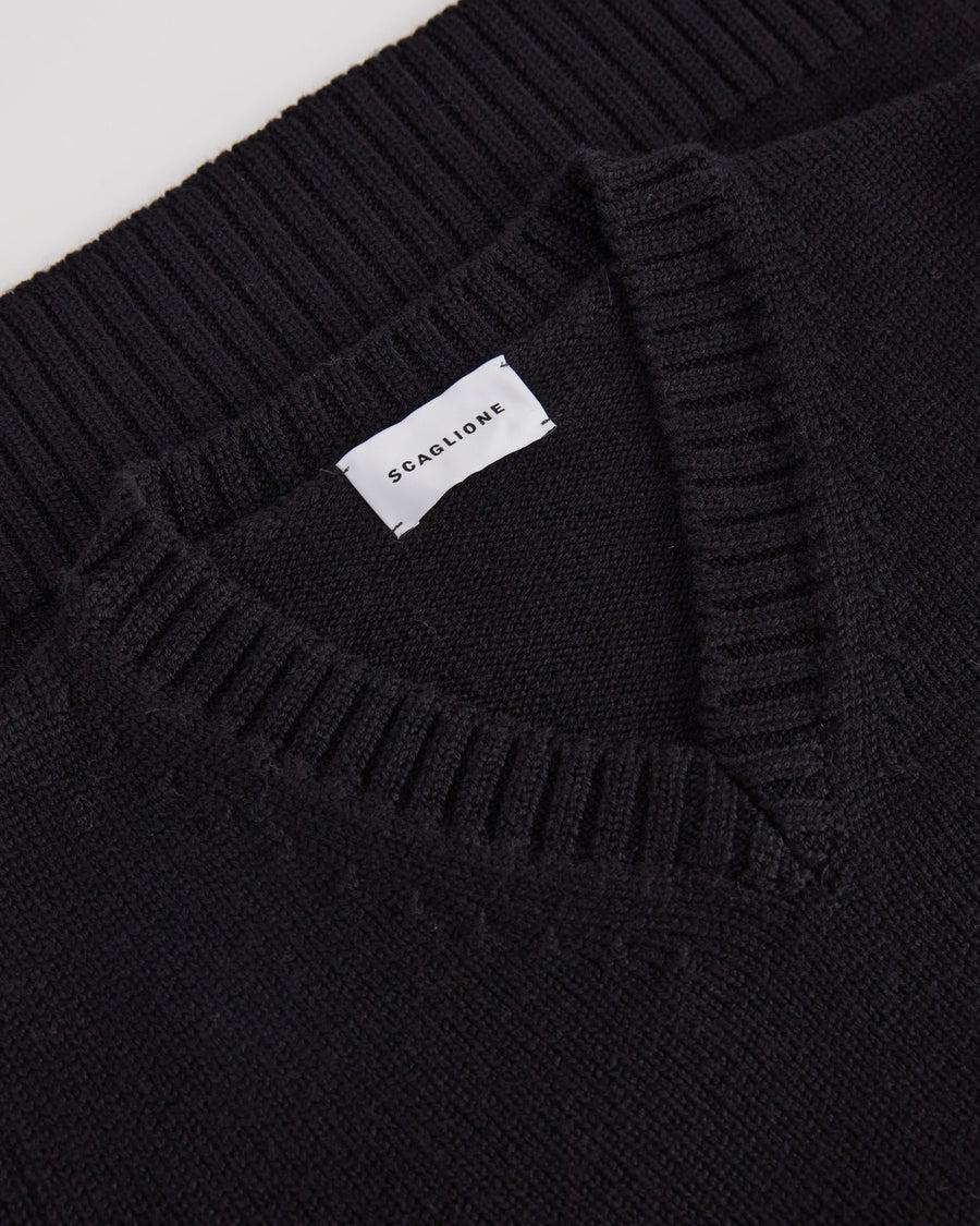 Scaglione V.NECK MERINO SOFT BLACK 2025