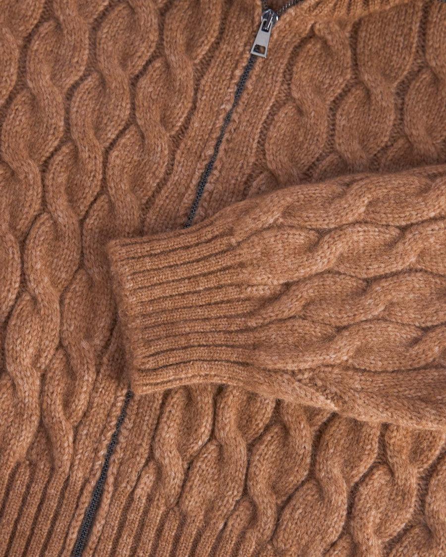 Scaglione BOMBER CORTO ZIP CABLES CARAMEL Soddisfazione Garantita