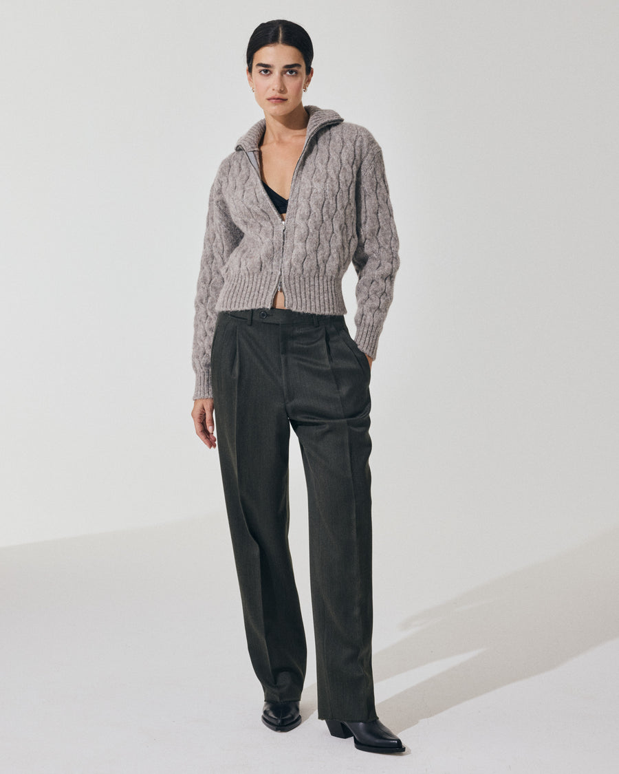 Scaglione BOMBER CORTO ZIP CABLES LTGREY Negozi Online