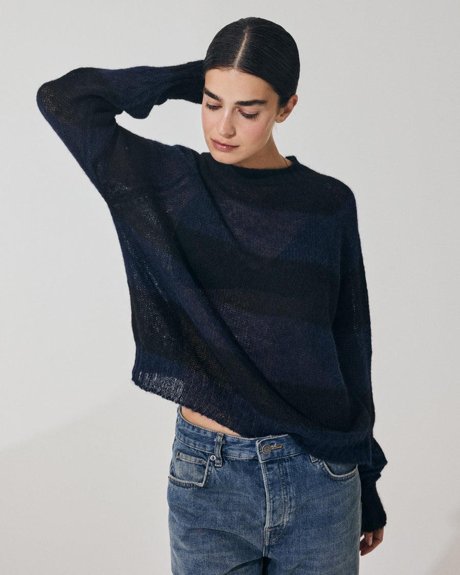 Scaglione ROUND NECK RIGA RUGBY NAVY/BLACK Prezzo Ridotto