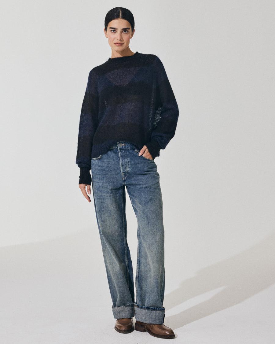 Scaglione ROUND NECK RIGA RUGBY NAVY/BLACK Prezzo Ridotto