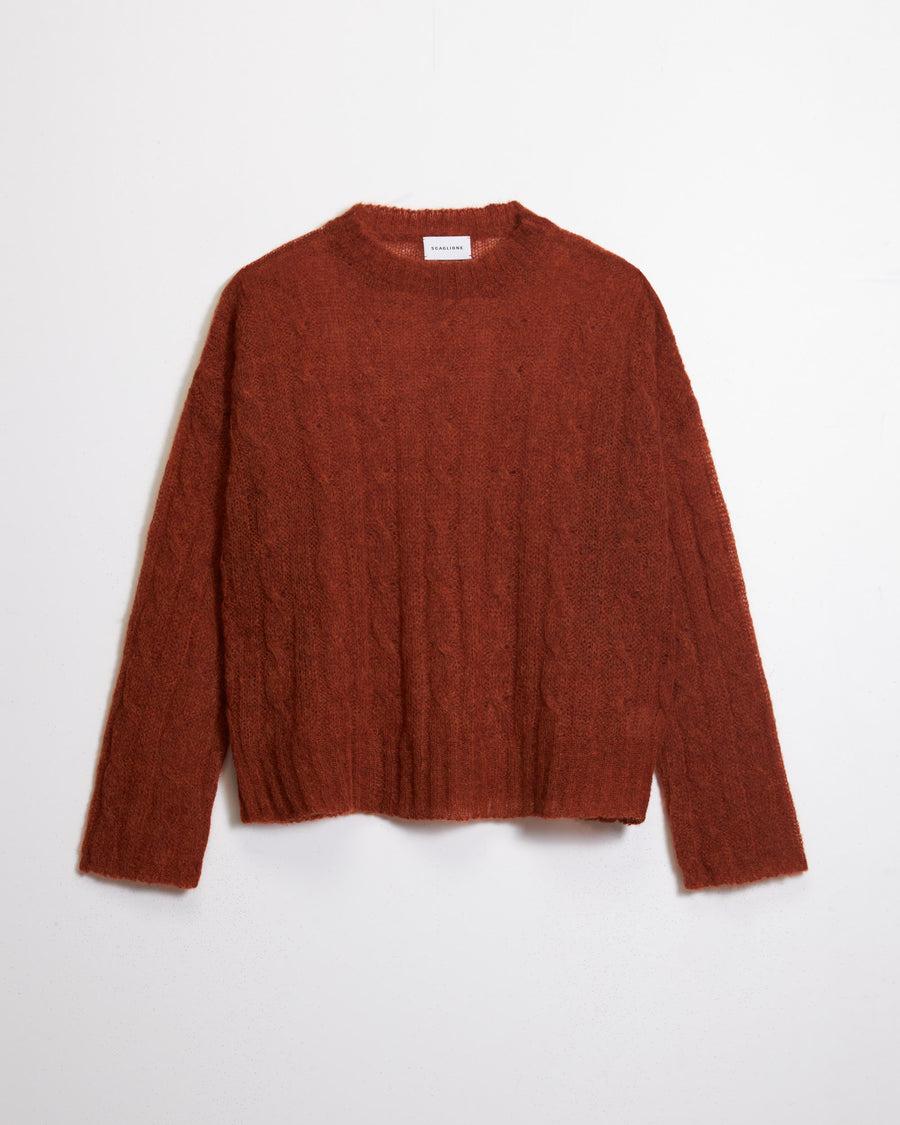 Scaglione ROUND NECK BOXY CABLES ULTRALIGHT RUST In Vendita