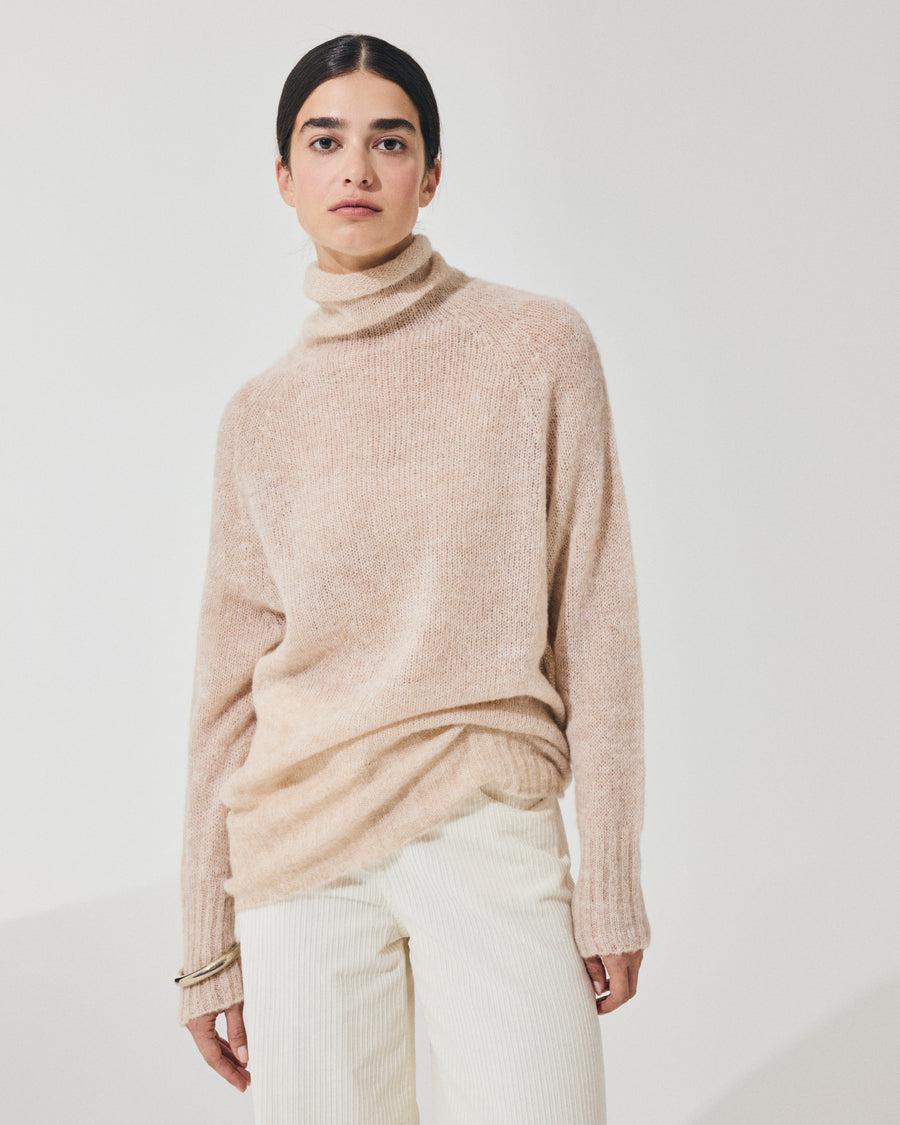 Scaglione TURTLE NECK RAGLAN SEAMLESS SAND Vendite Flash