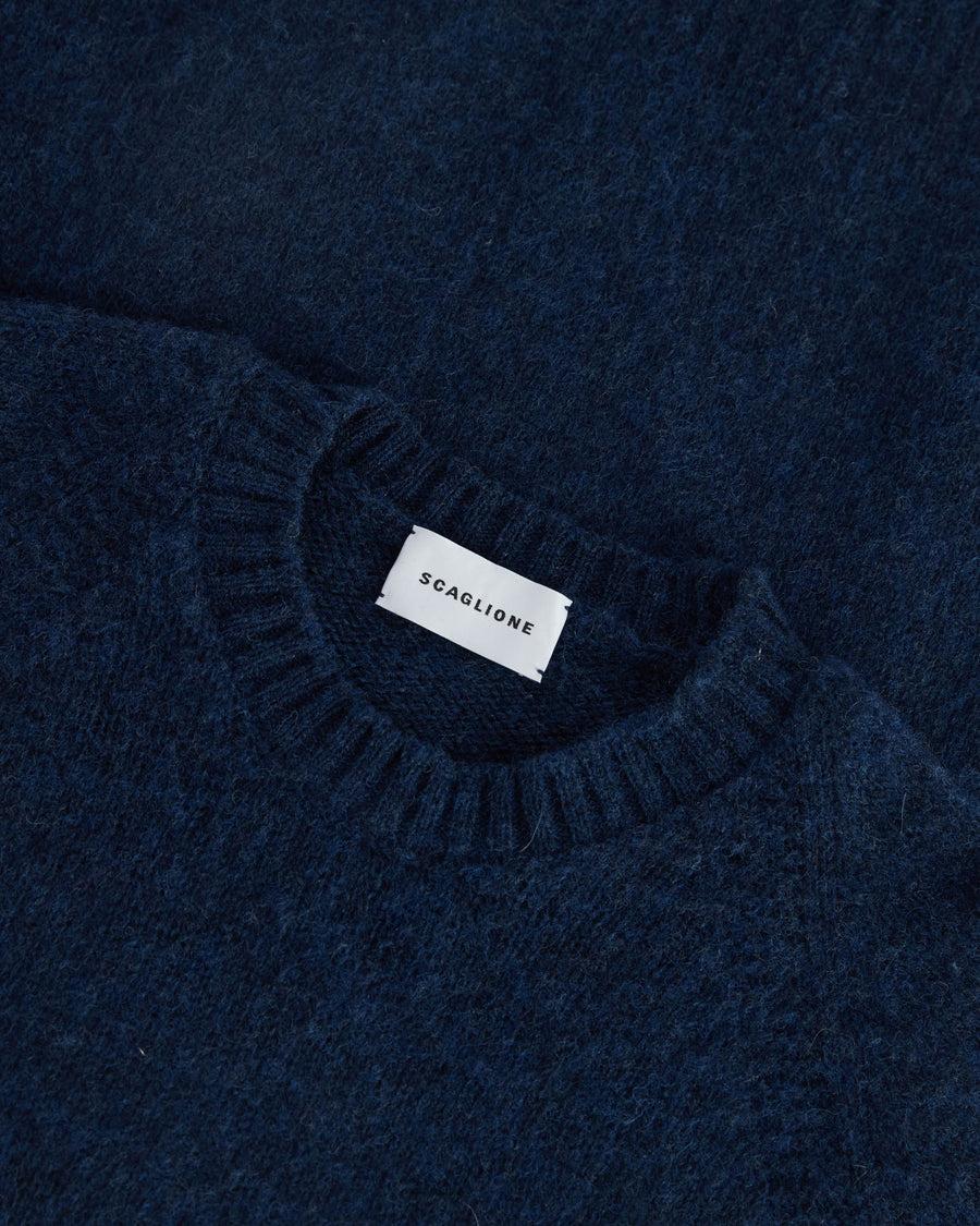 Scaglione ROUND NECK RAGLAN SEAMLESS BRUSHED NAVY Moda