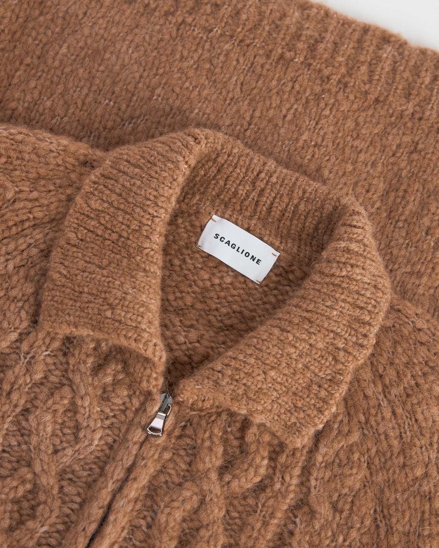 Scaglione ZIPPER ALPACA ARAN CARAMEL Vendita