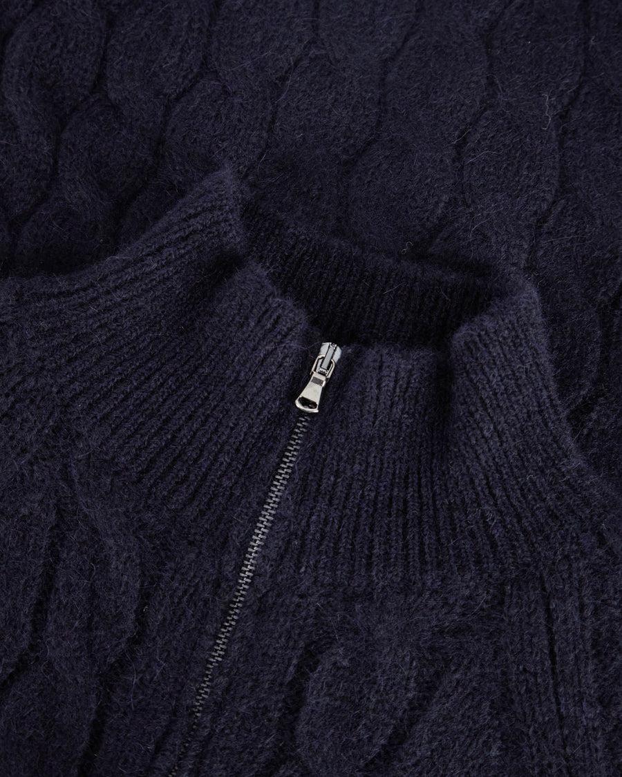 Scaglione ZIPPER RAGLAN CABLES NAVY Spedizione Gratuita