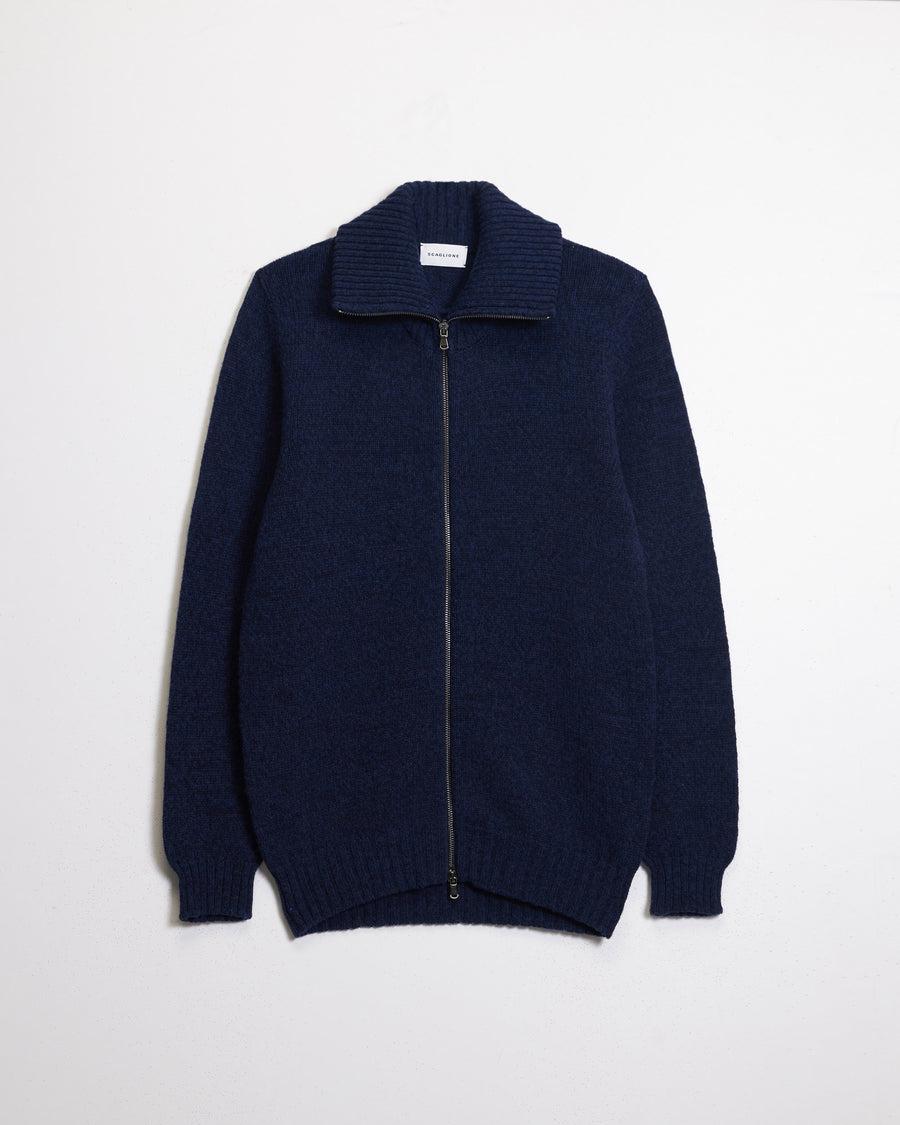 Scaglione ZIPPER SOFTWOOL NAVY Acquista Ora