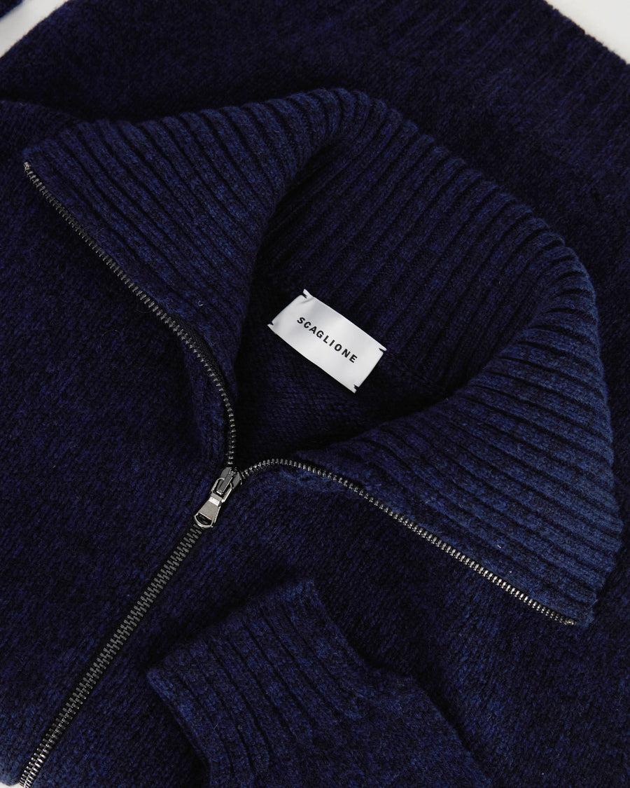 Scaglione ZIPPER SOFTWOOL NAVY Acquista Ora