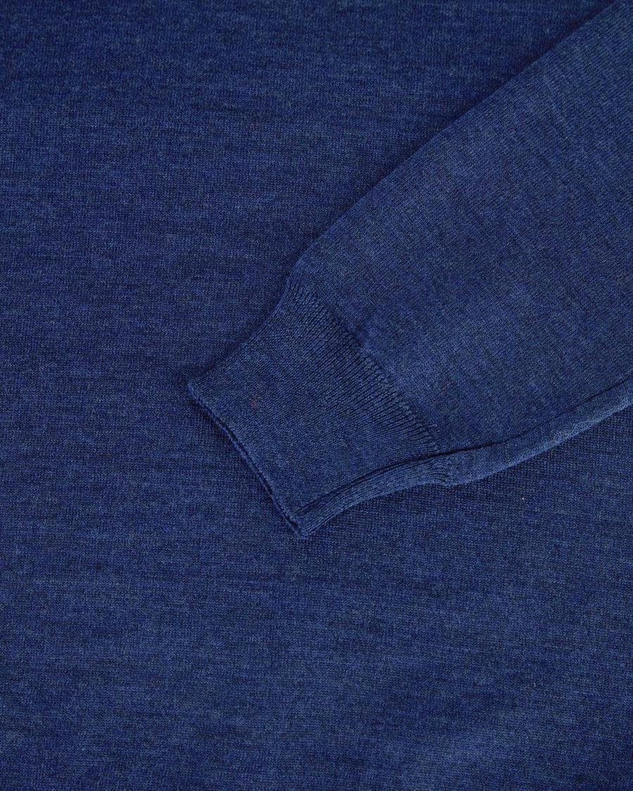 Scaglione ROUND NECK COMPACT MERINO DENIM Fino Al -60%